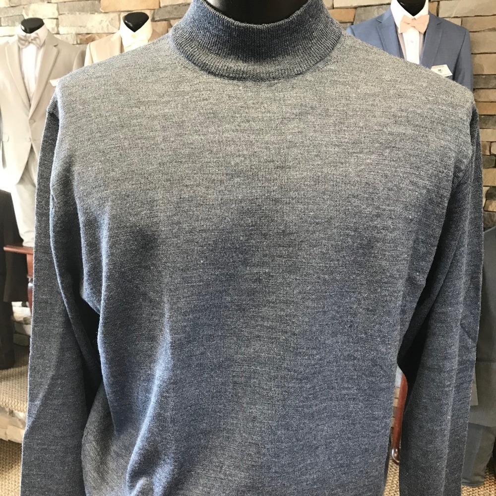 Cellinni Men's Solid Mock Turtleneck Sweater